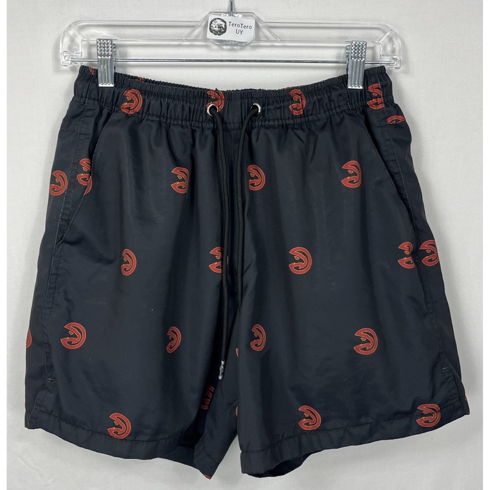 Pro Standard Atlanta Hawks Men's Black All Over Logo Luxury NBA Shorts Size S